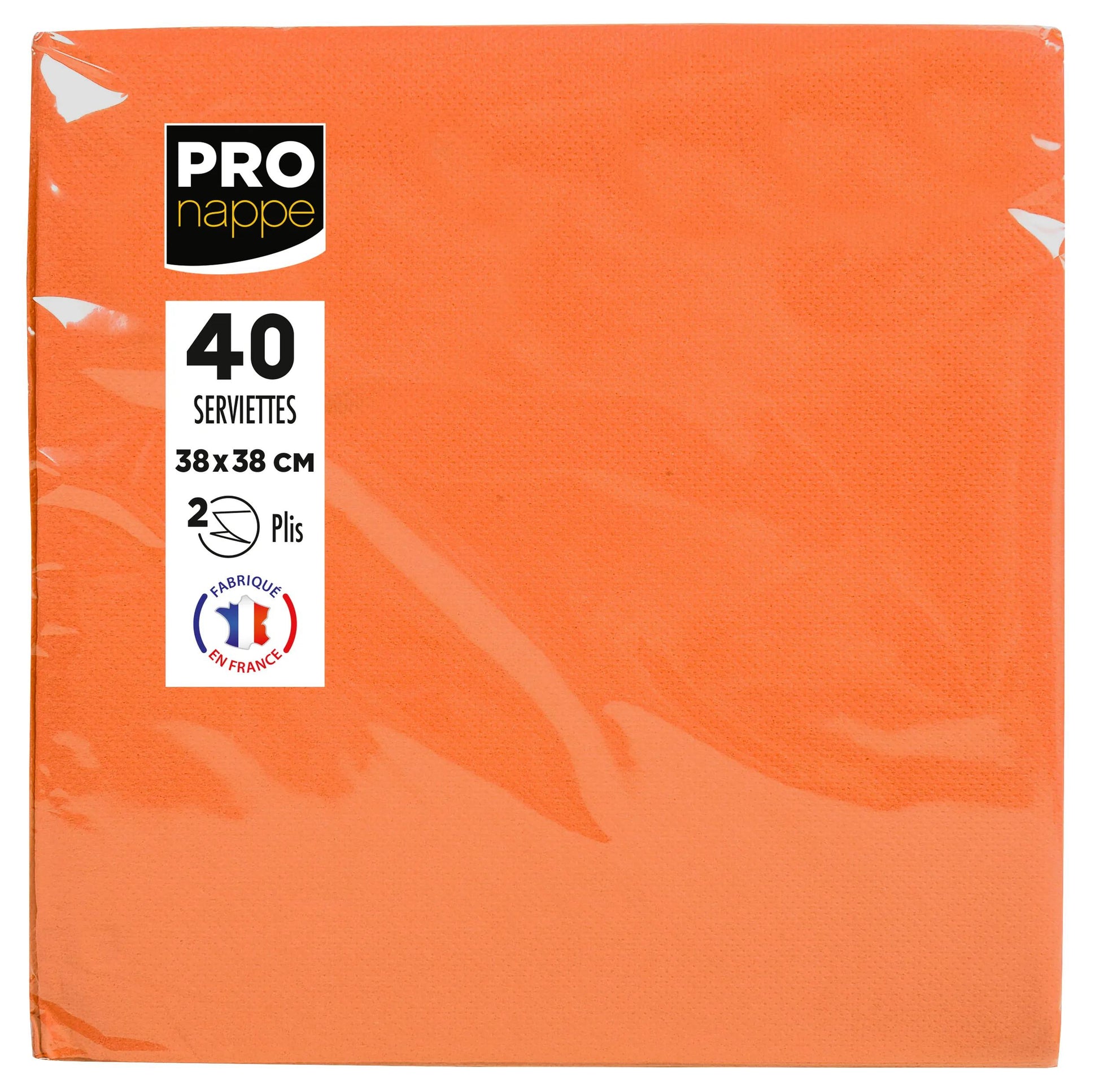 PRONAPPE Servietten orange – 38 × 38 cm, 2-lagig – 40 Stück