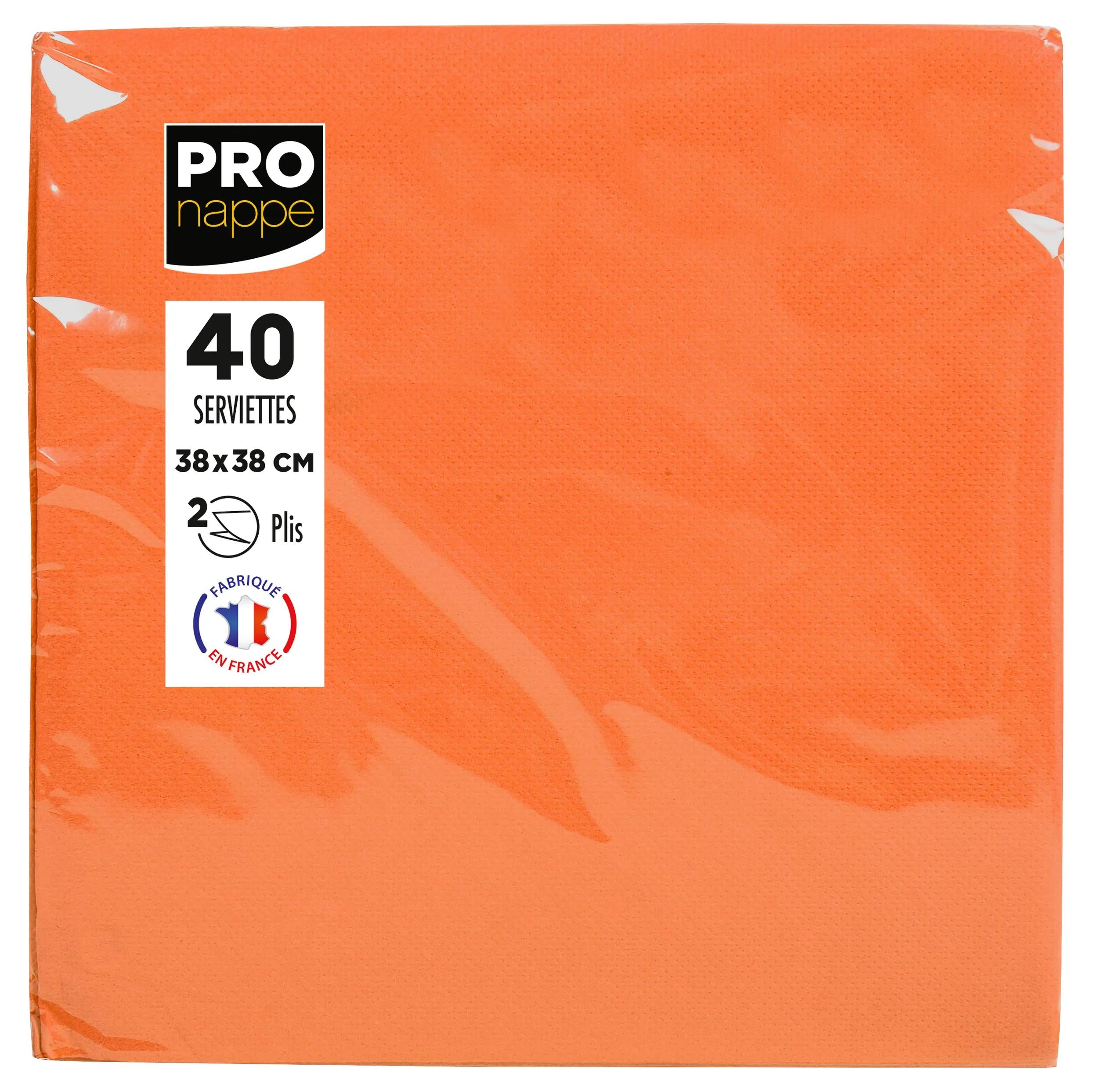 PRONAPPE Servietten orange – 38 × 38 cm, 2-lagig – 40 Stück