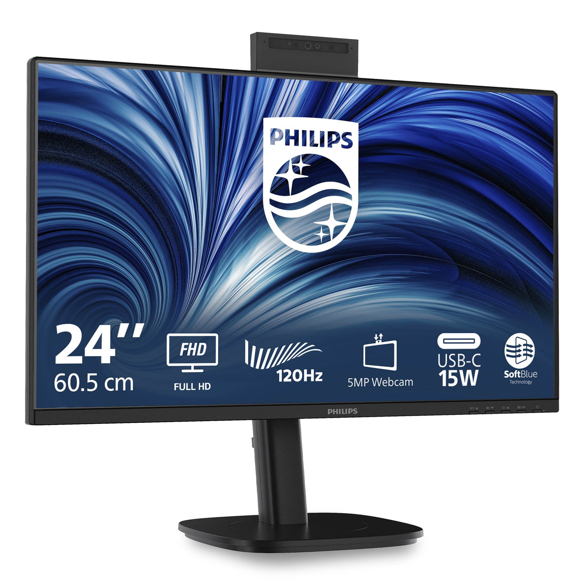 Philips 24B2N3200JH/00 – 23,8", 1920 × 1080 (Full HD), IPS, 120 Hz, USB-C 15 W, Webcam