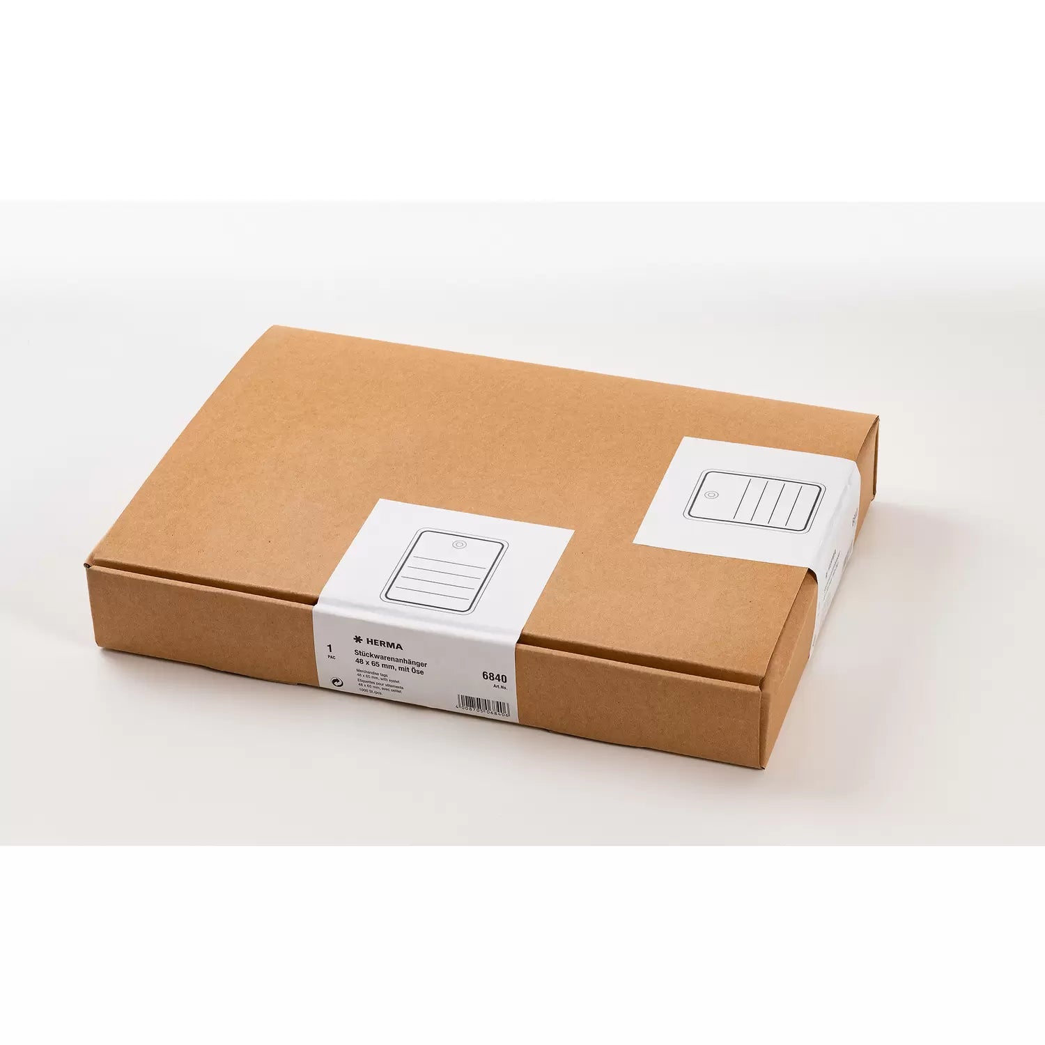 HERMA Anhängeetiketten – rechteckig 48 × 65 mm, Karton, weiss, mit Öse, abgerundete Ecken, 1'000 Stk.