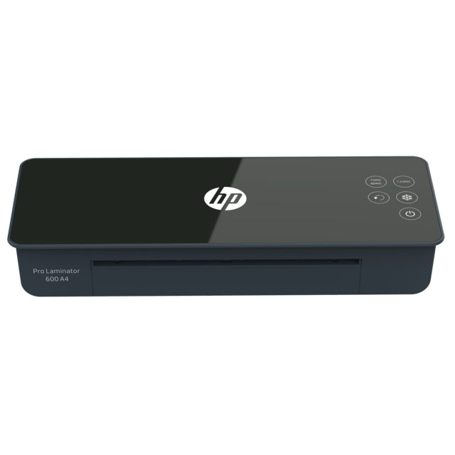 HP Pro 600 Laminiergerät A4 – 2 Rollen, 75–125 µm, Kaltlamination, 1 Min. Aufheizzeit, 600 mm/min, Schwarz