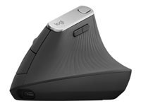 Logitech MX Vertical Ergonomische Maus – kabellos, USB-C, 4 Tasten, vertikal, Unifying-Empfänger, schwarz