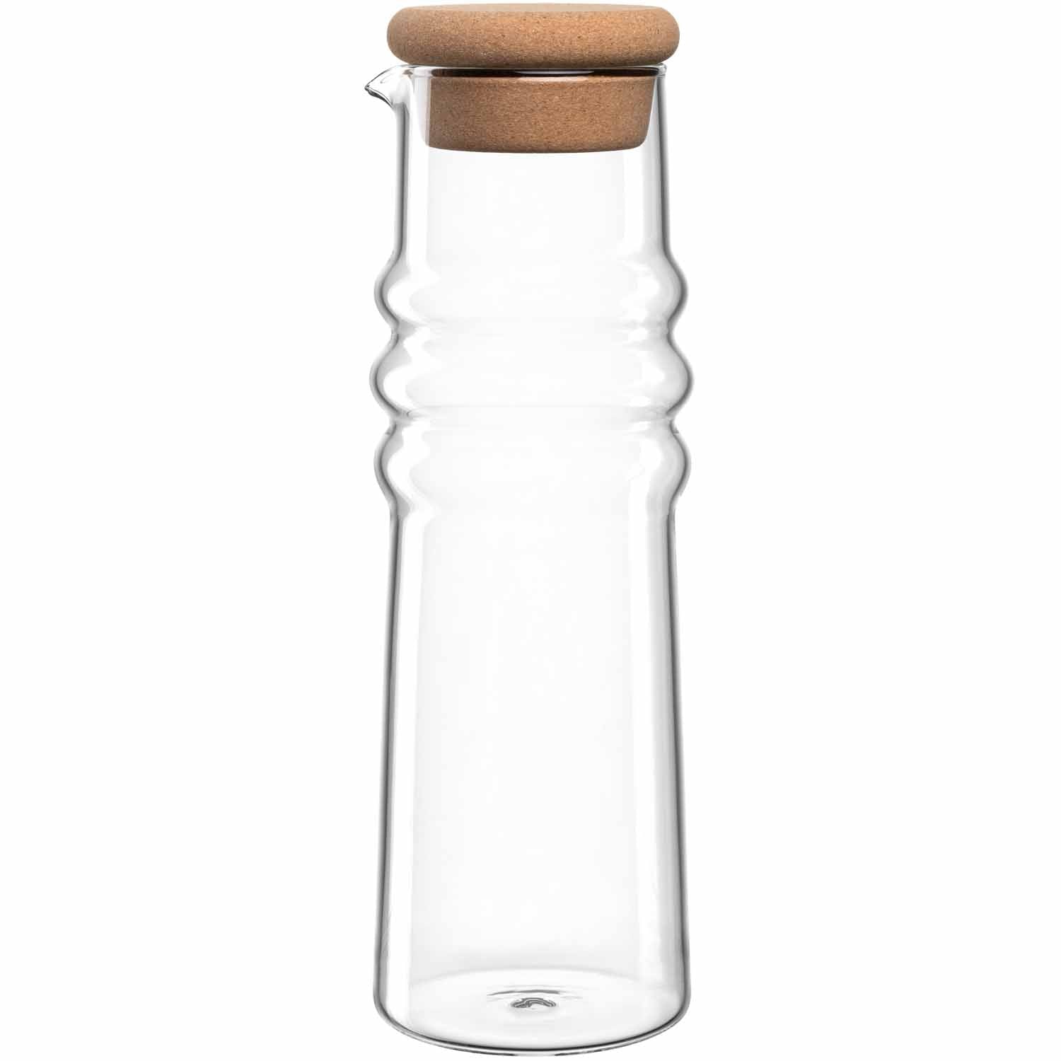 LEONARDO Sole Karaffe – 0,9 l, Borosilikatglas, Transparent, Korkstopfen, spülmaschinenfest