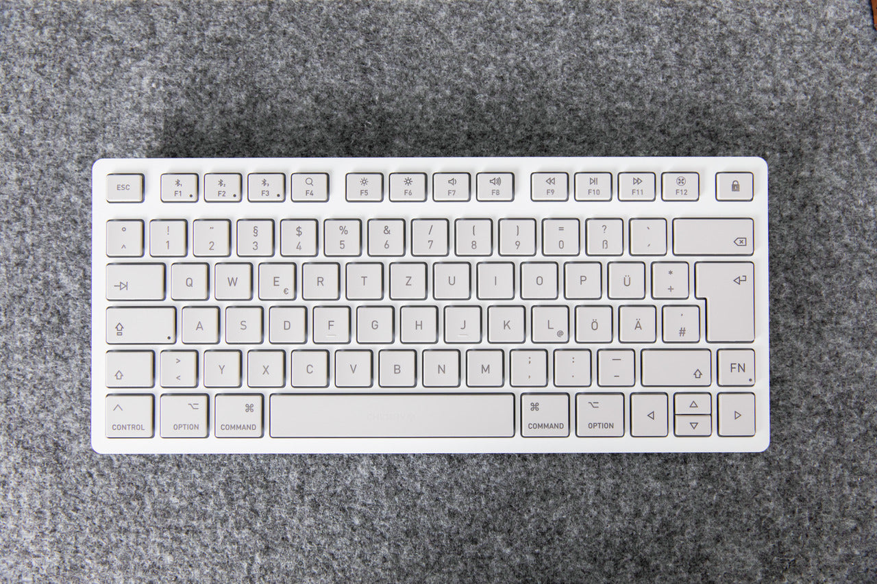 CHERRY KW 7100 Mini – Tastatur, kabellos (Bluetooth), FR-Layout (FR), Weiss – für macOS