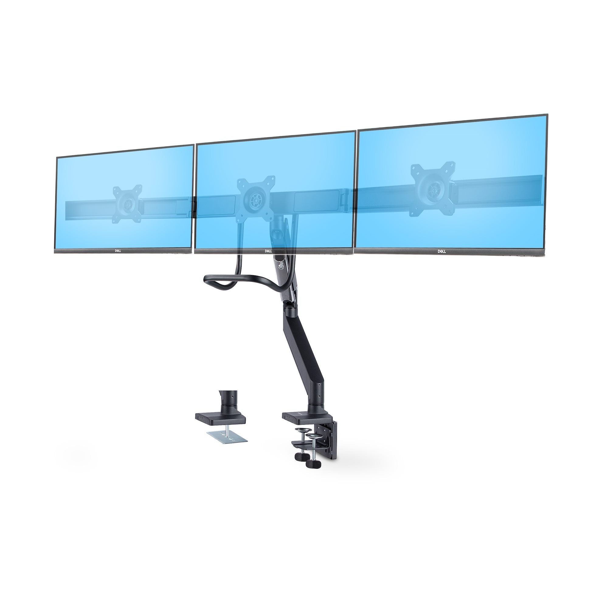 StarTech.com Monitorarm Tischhalterung – Klemme/Durchführung – 3 Monitore – 17–27" – VESA 75×75/100×100 mm