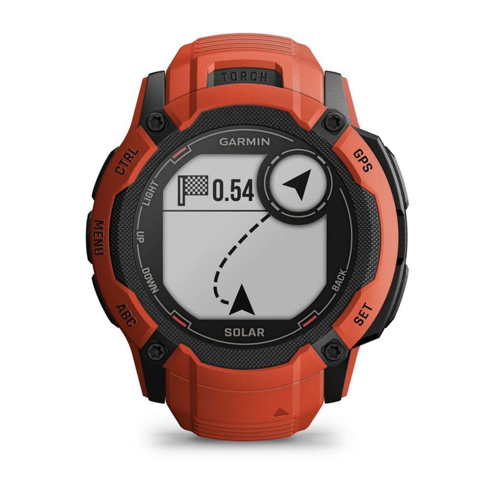 Garmin Instinct 2X Solar – GPS-Smartwatch – 50 mm, 1,1", GPS, MIP, Power Glass, 10 ATM, Rot, Sportarmband