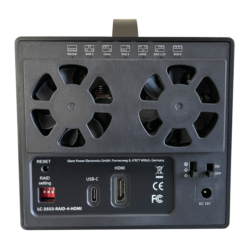 LC-Power LC-35U3-RAID-4-HDMI – 4-Bay Desktop HDD-Gehäuse – USB 3,2 Gen 1, für 3,5" HDD, SATA III