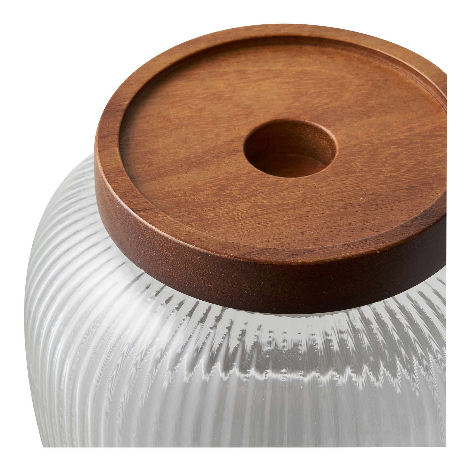 House Nordic Maya – Vorratsdose 1 l, Ø 12 × 17 cm, Glas/Akazienholz, Transparent