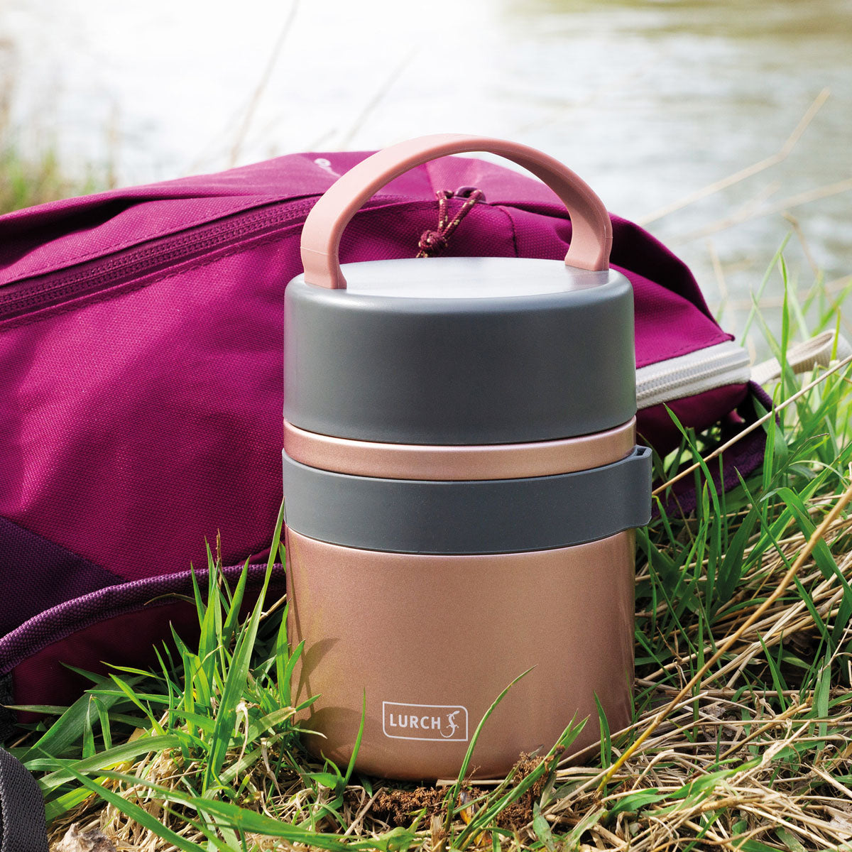Lurch Iso-Pot 2.0 – Lunchbox 500 ml, Ø 11 × 14 cm, Edelstahl, Roségold, isoliert