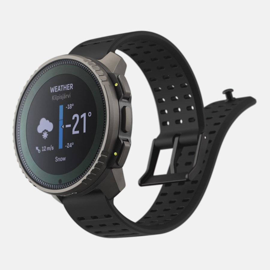 Suunto Vertical Titanium Solar 49 mm GPS – Titan Schwarz, Sportarmband, S/M, 100 m