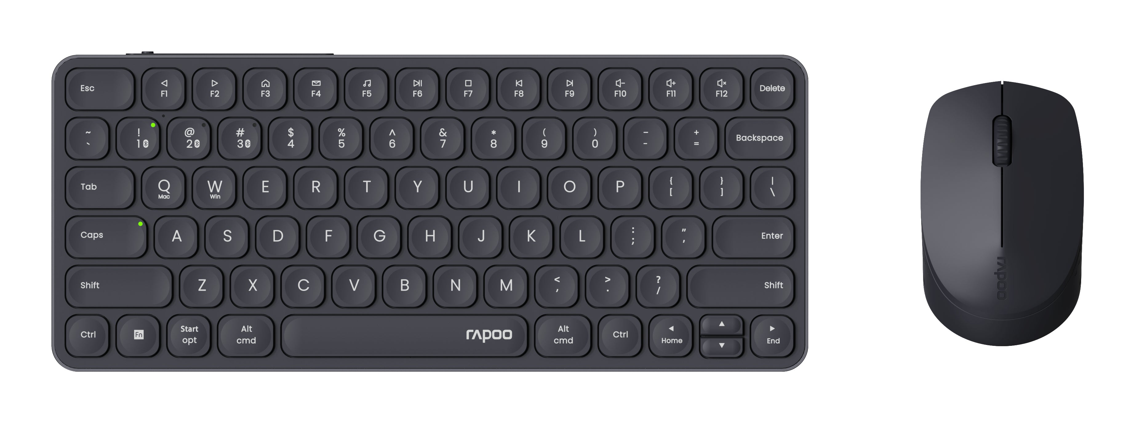 Rapoo 9610M – Tastatur, kabellos (Bluetooth/2,4 GHz), CH-Layout (DE-CH) – für Windows & macOS