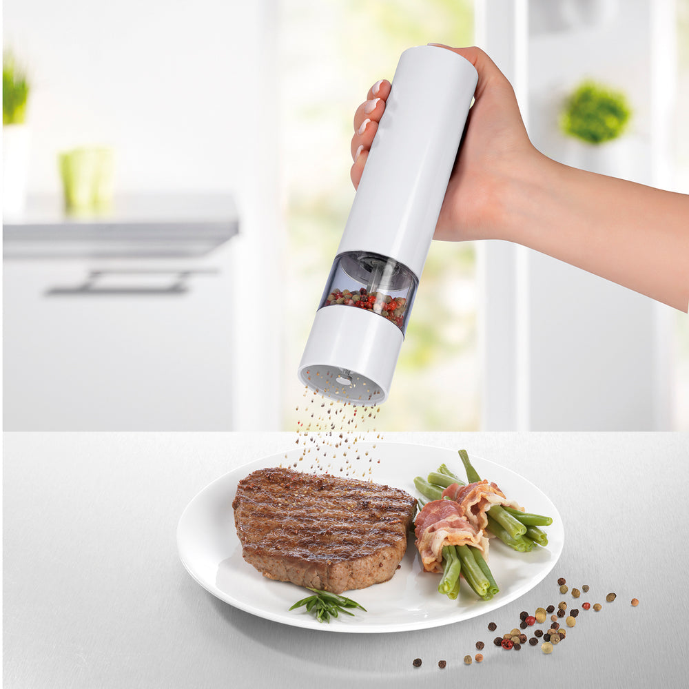 Gourmetmaxx Salz-/Pfeffermühle 22,4 cm, Acryl/ABS, Keramik, Schwarz/Weiss, 2-teilig