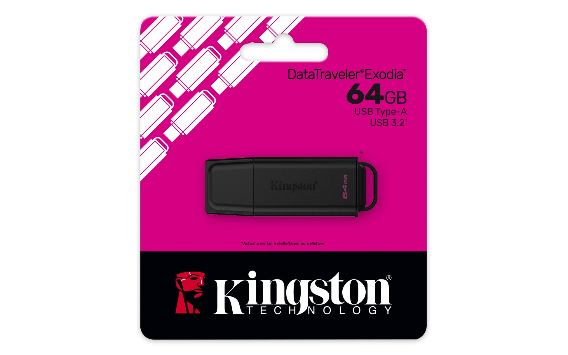 Kingston Technology Kingston DataTraveler – 64 GB, USB 3.2 Gen 1 (USB Typ-A), Kappe, Schwarz, Schlüsselanhänger