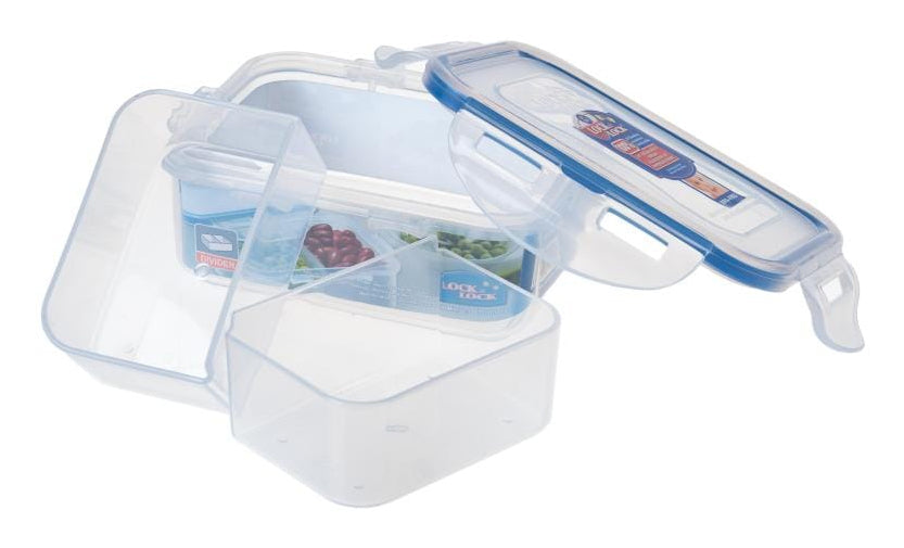 Lock & Lock Vorratsdose 350 ml, 10,2 × 13,5 × 5,2 cm, Polypropylen (PP)/Silikon, Transparent