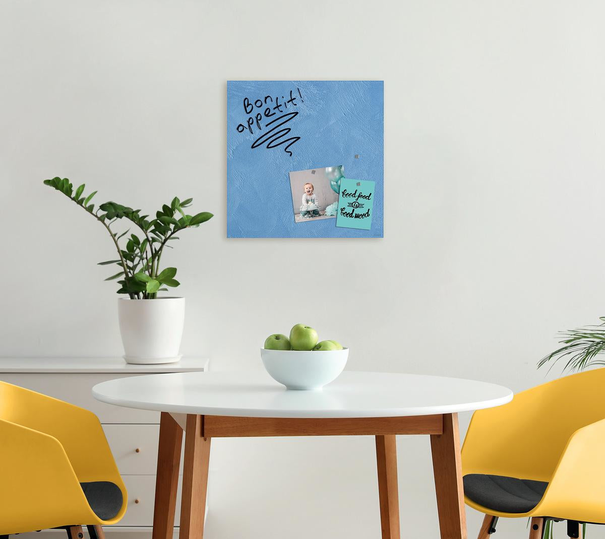 Sigel Whiteboard – 48 × 48 cm, Glas, magnetisch, Wandmontage, inkl. SuperDym Magnetwürfel, Montagesatz