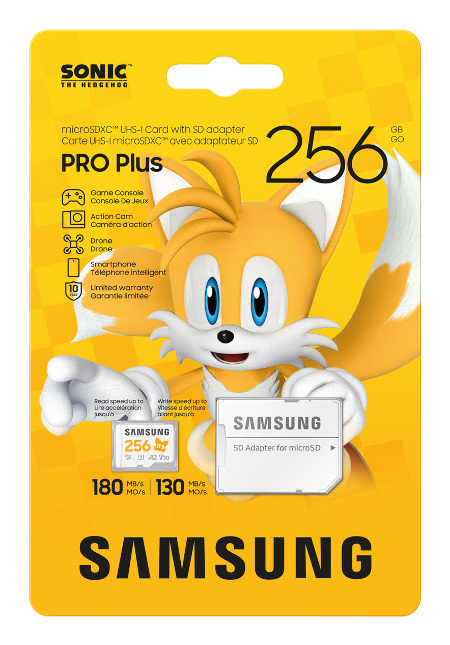 Samsung MB-MD256S microSDXC 256 GB – UHS-I, Klasse 10, U3, V30, A2, 180/130 MB/s, inkl. SD-Adapter