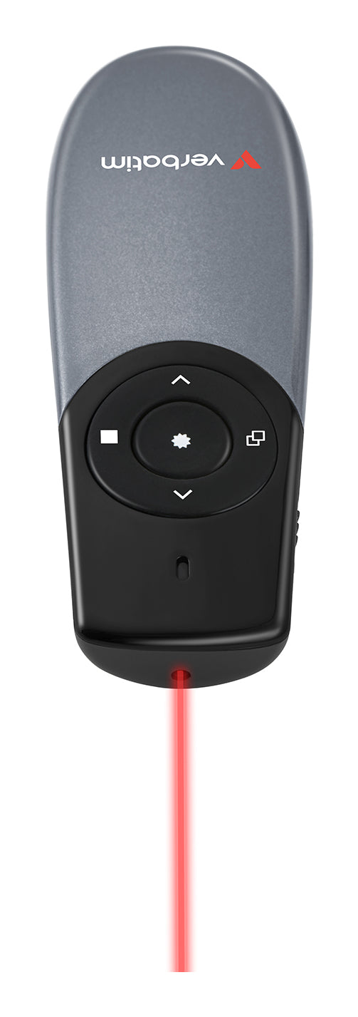 Verbatim Focus Wireless 32365 – Presenter, Laserklasse 1, 2,4 GHz, 100 m, Schwarz/Silber