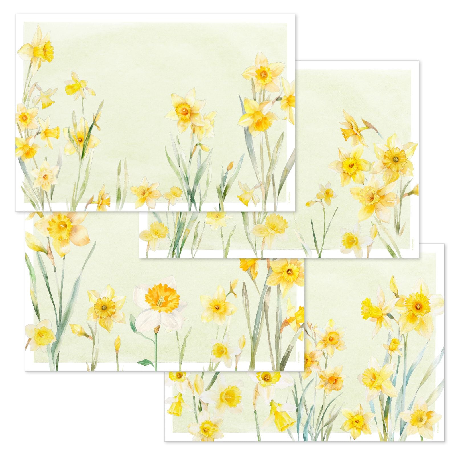 Trendform Tischset Sunny Bloom – Papier, Blumenmotiv, 42 × 29,7 cm – 6 Stk.