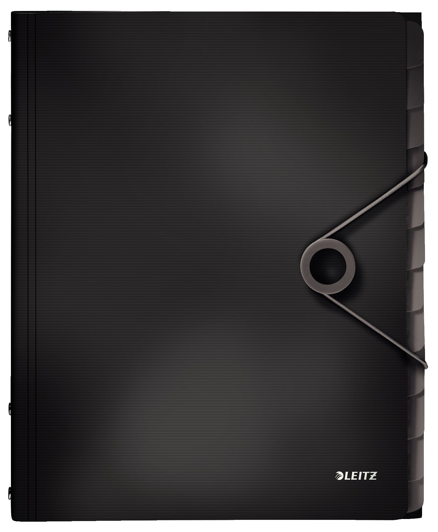 Leitz Fächermappe Solid A4 – 3 Klappen, Gummiband, Polypropylen (PP), Schwarz, Taben, bis 200 Blatt