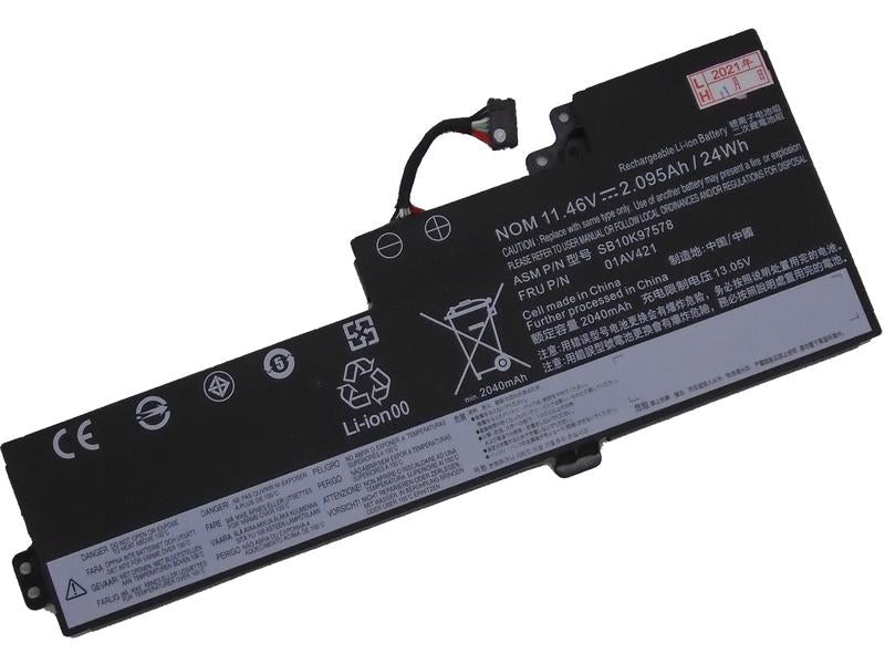 Vistaport Notebook-Akku – für Lenovo ThinkPad T470/T480, A475/A485 – 24 Wh, 11,46 V (3 Zellen) – Schwarz