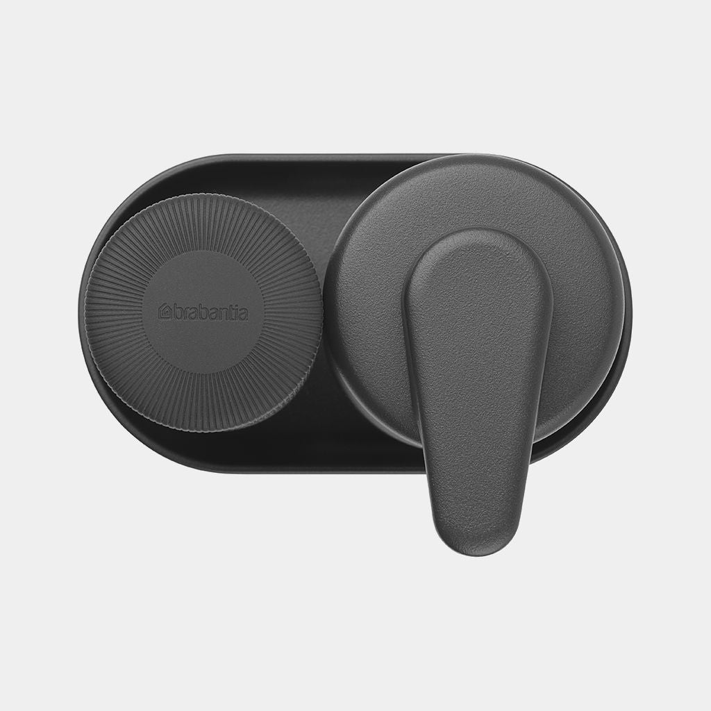Brabantia Seifenspender, manuell, zum Aufstellen, Metall, grau, B 141 × H 157 × T 93 mm, 2er-Pack, je 200 ml