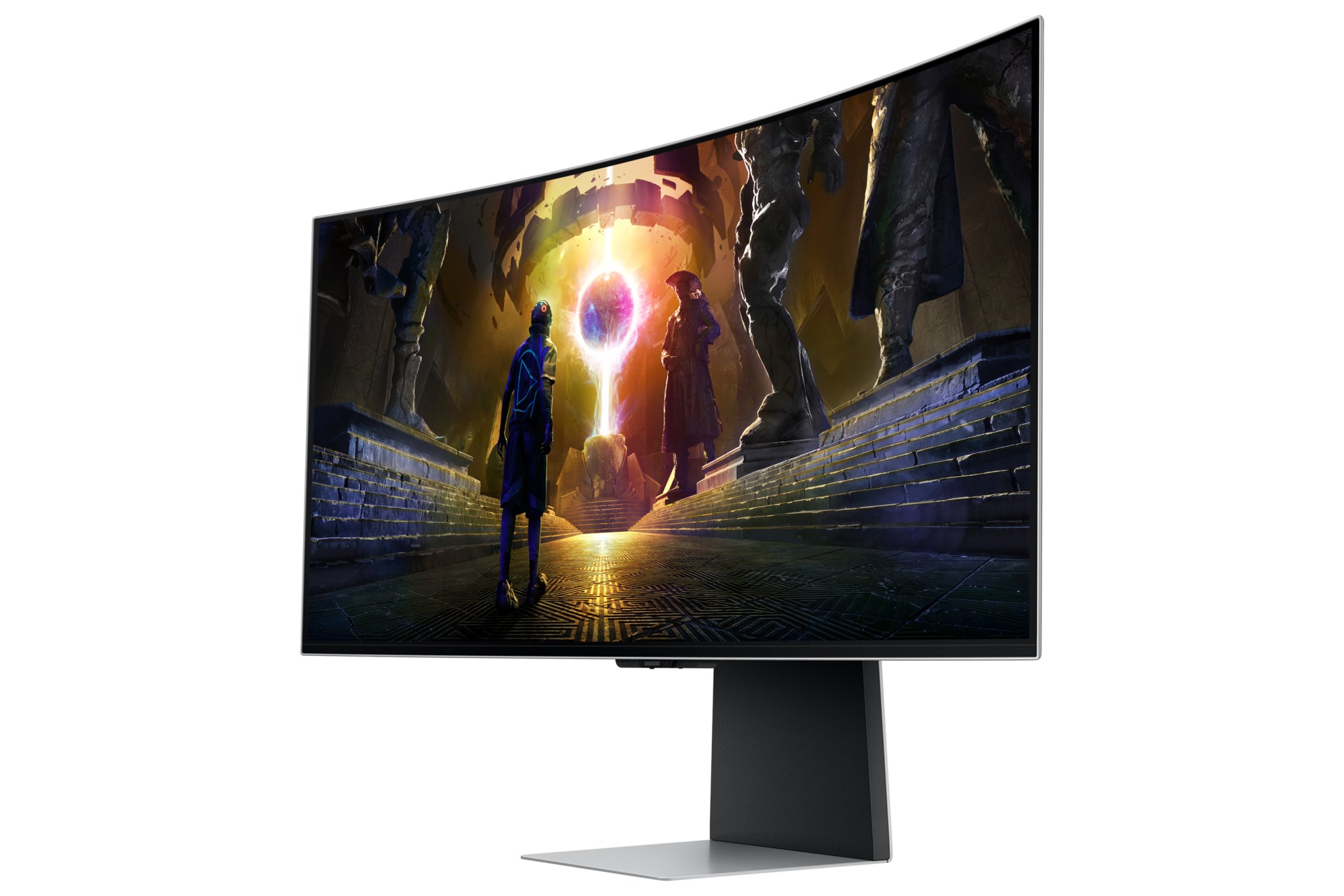 Samsung G85SD (S34DG850SU) – Monitor, 34", OLED, 175 Hz, 250 cd/m², Tizen, Silber