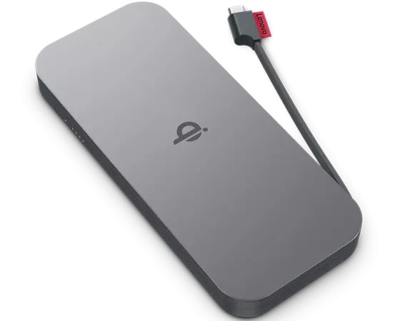 Lenovo Wireless Powerbank 10'000 mAh – 30 W PD, 2× USB-C, grau