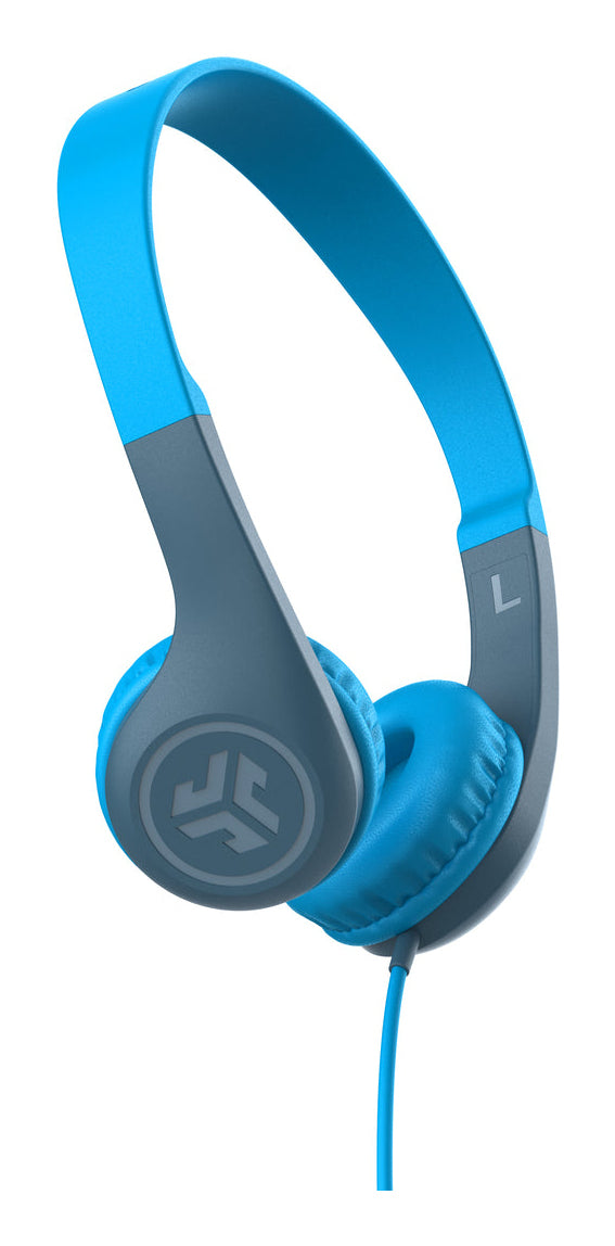 JLab JBuddies Pop Kinderkopfhörer – Over-Ear, Stereo, Kabelgebunden, 3,5 mm Klinke, 85 dB Lautstärkebegrenzung, Blau