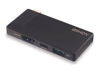 Lindy 43336 USB-C zu HDMI Adapter – 4K (3840 × 2160) @ 60 Hz, USB 3.2 Gen 1 (5 Gbit/s), PD 60 W – Schwarz
