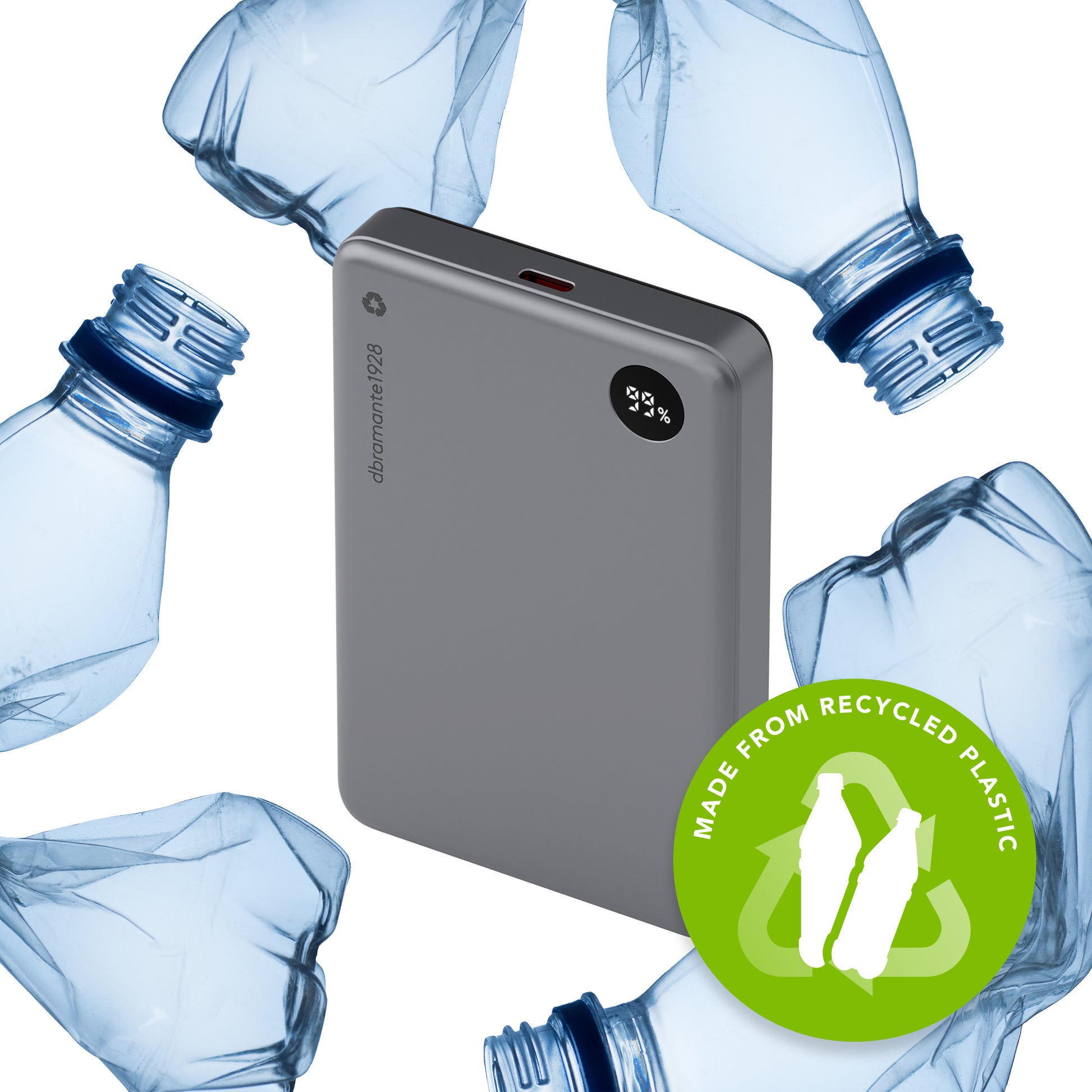 dbramante1928 Wireless Powerbank 10'000 mAh – Wireless 15 W, grau