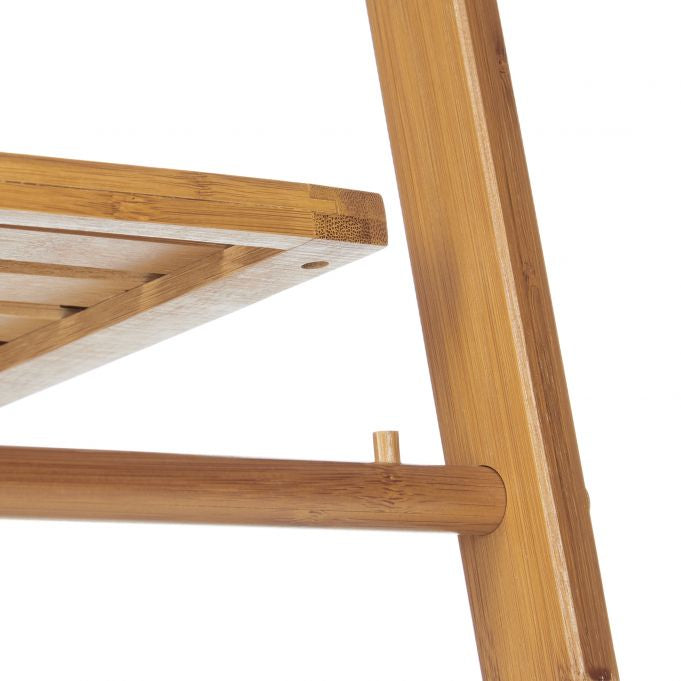 Relaxdays Handtuchständer – 3 Arme, 53×31×152 cm, Bambus, Holz