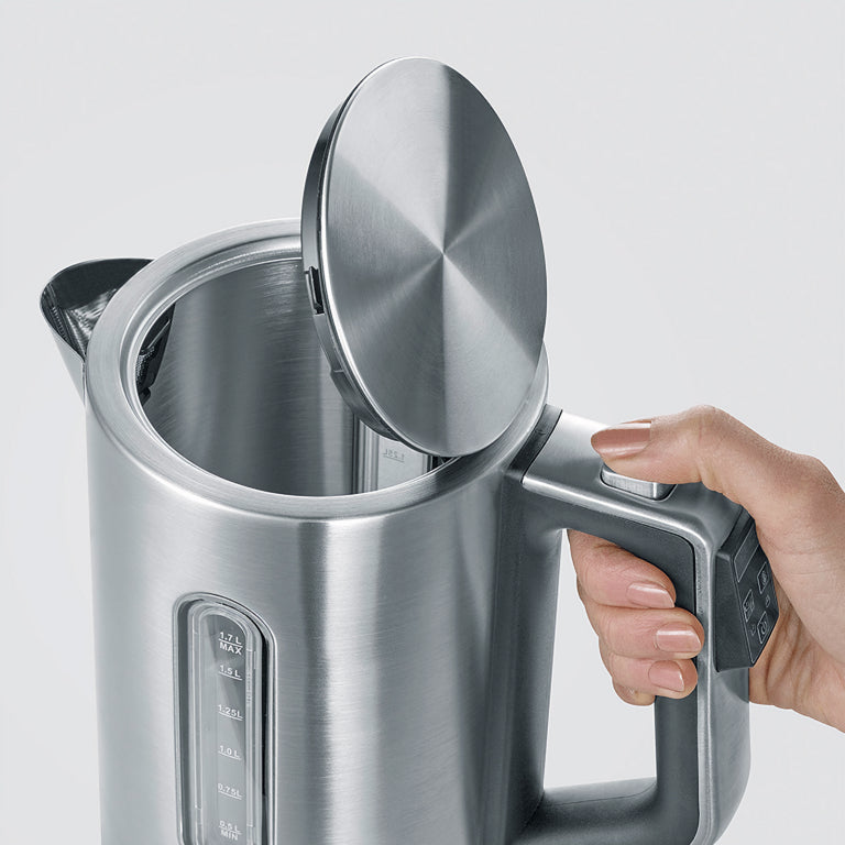 Severin Wasserkocher – 1,7 l, mit Temperaturwahl, Warmhaltefunktion, Edelstahl, Schwarz, WK 3418