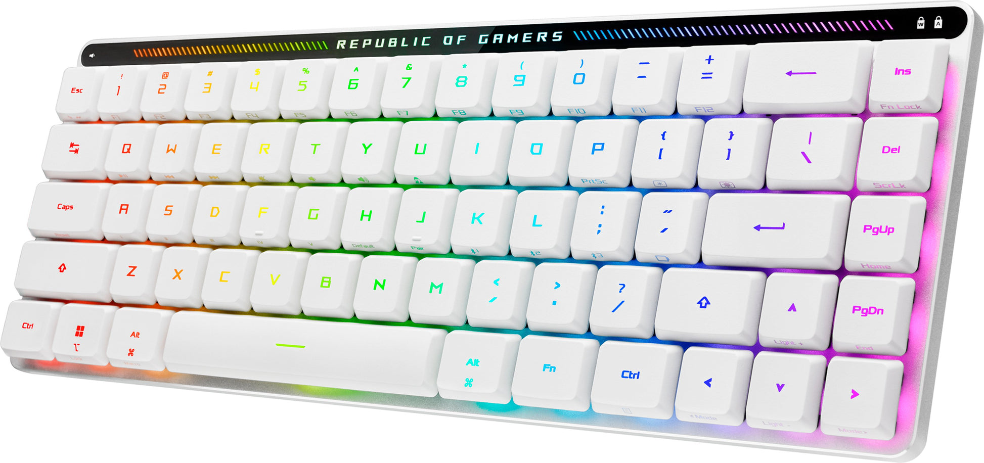 ASUS ROG Falchion RX – Gaming-Tastatur 65% – Mechanisch, RGB – Bluetooth & 2,4 GHz USB-A (Empfänger) – Weiss