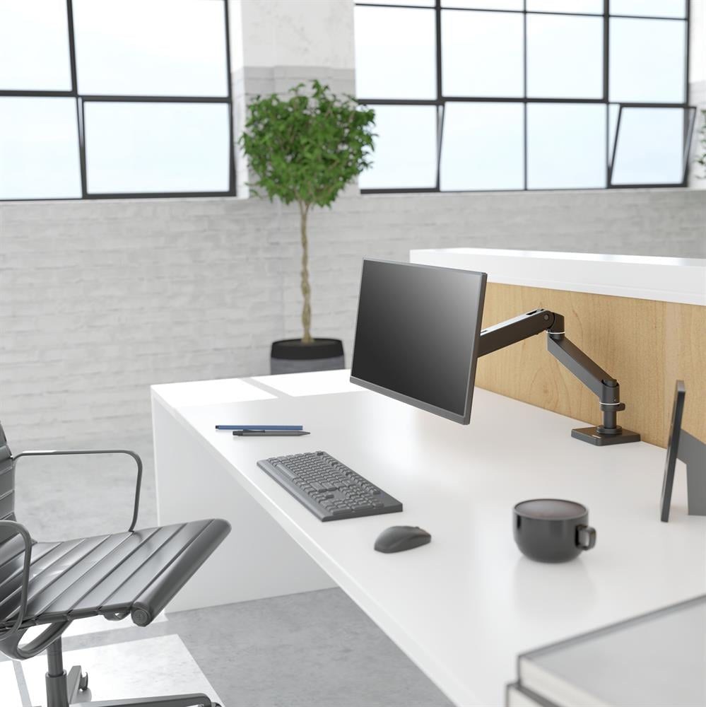 Ergotron LX Pro Arm 45-708-292 – Monitorarm Tischhalterung – Klemme/Durchführung – VESA 75×75/100×100 mm