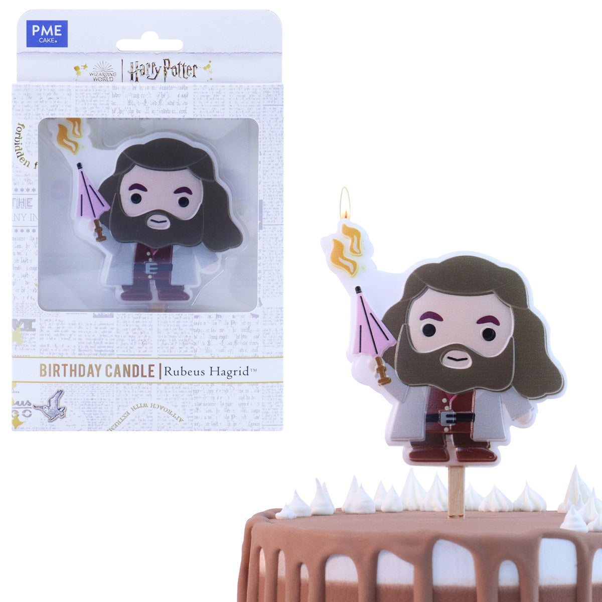 PME Geburtstagskerze Rubeus Hagrid – mehrfarbig – 9,5 × 9,5 cm – 1 Stk
