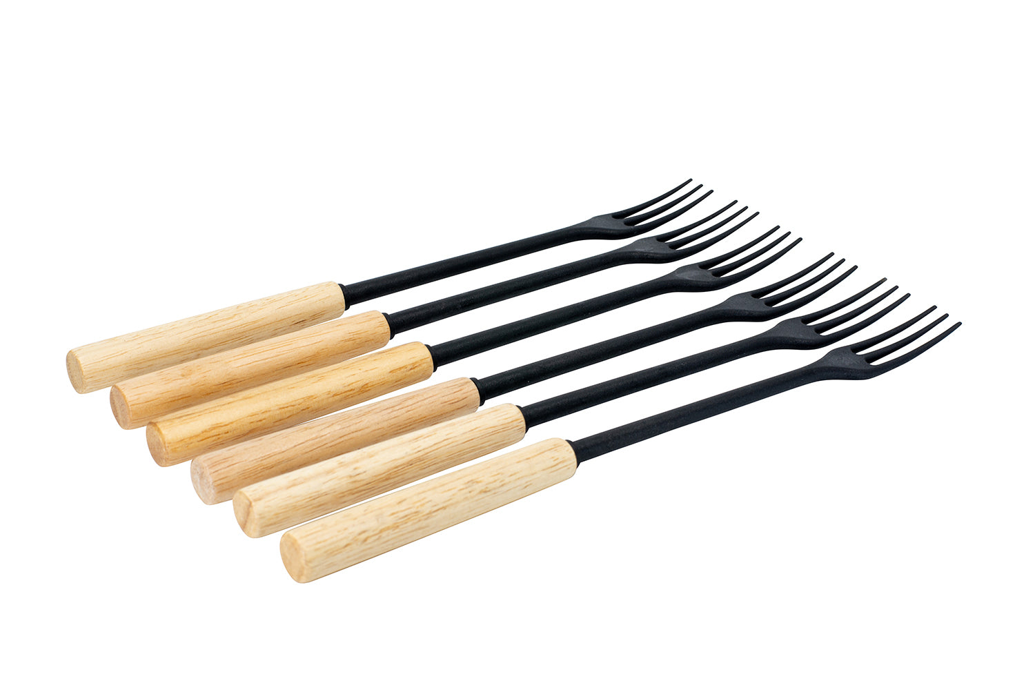Kadastar Fonduegabel 26 cm, Bambus/Nylon, 6 Stk., Schwarz