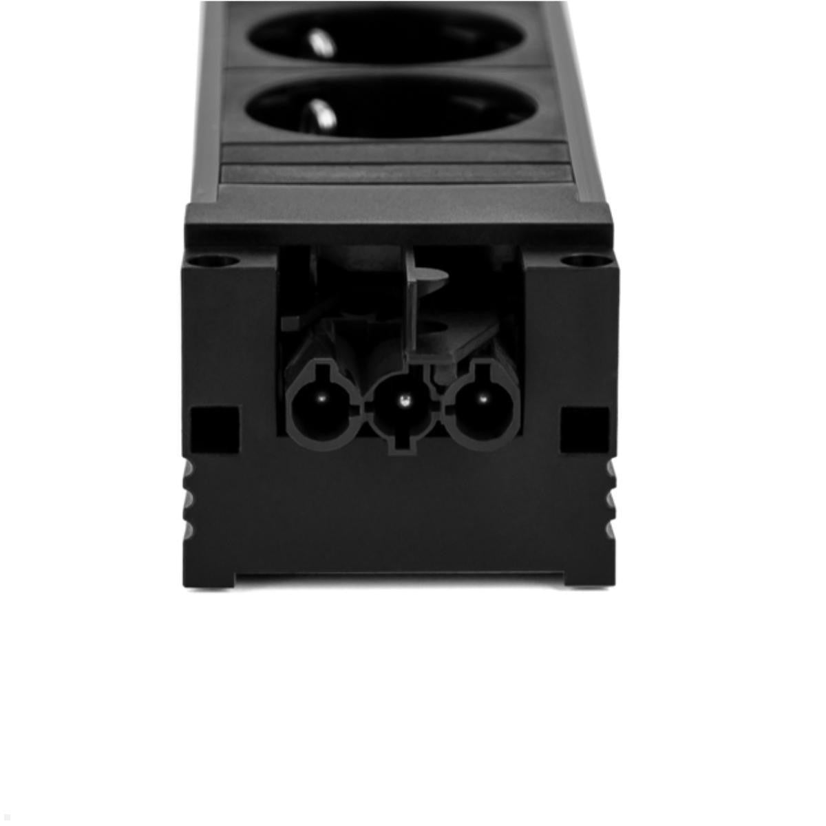 Bachmann Steckdosenleiste – 3× Schuko (Typ F), ohne Schalter, IP20, schwarz