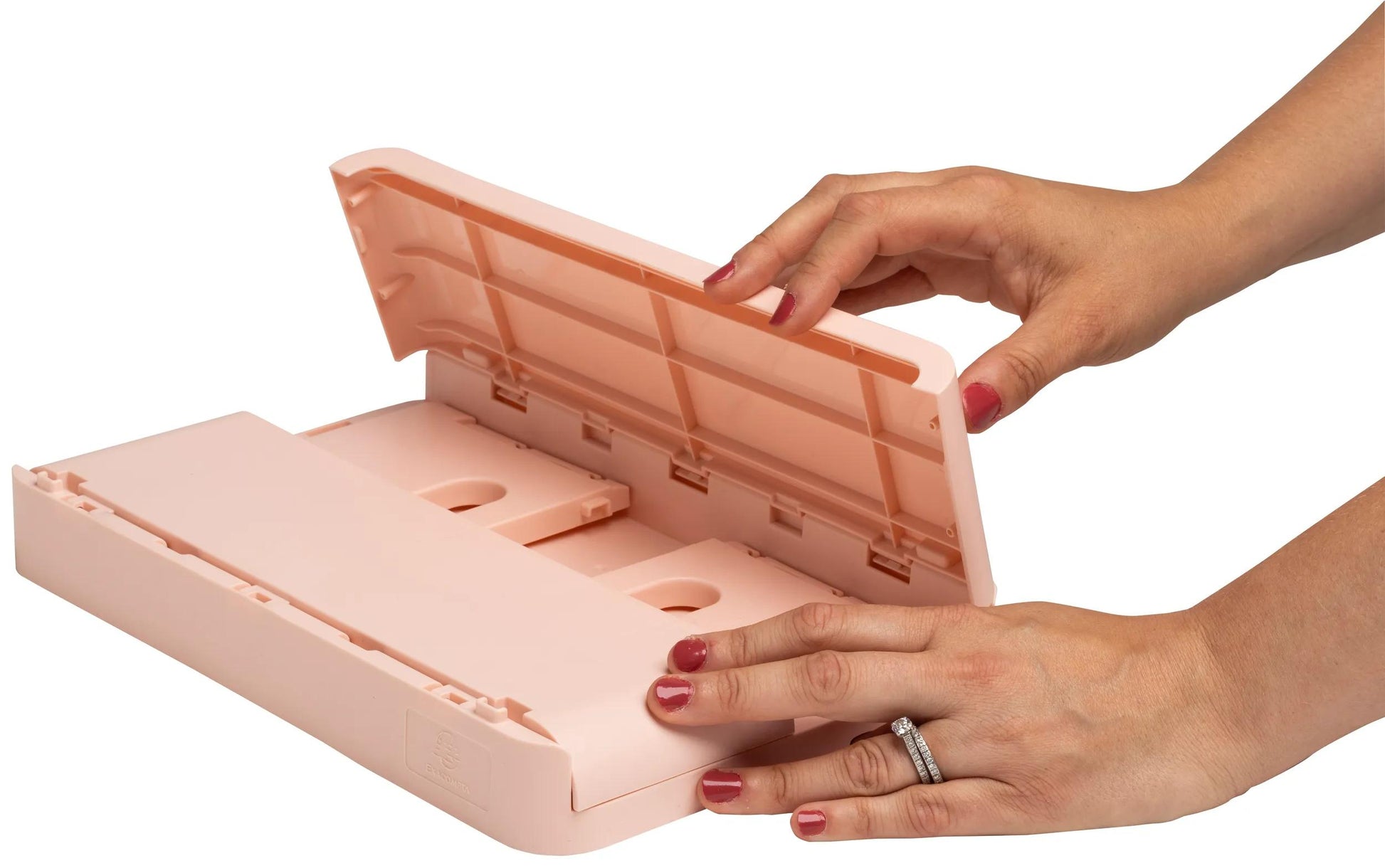 Exacompta Aufbewahrungsbox – für A6+, klappbar, hellrosa, Polypropylen (PP), B 188 × H 95 × T 138 mm