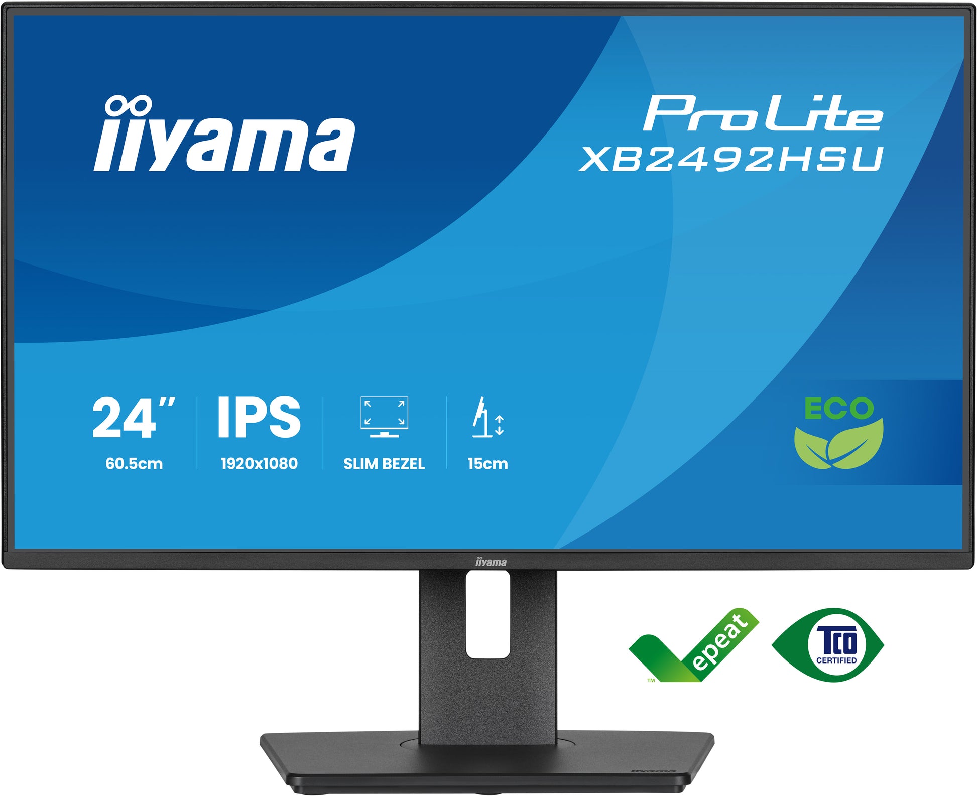 iiyama ProLite XB2492HSU-B1 – Monitor, 24", 1920 × 1080 (Full HD), IPS, 120 Hz, 300 cd/m²
