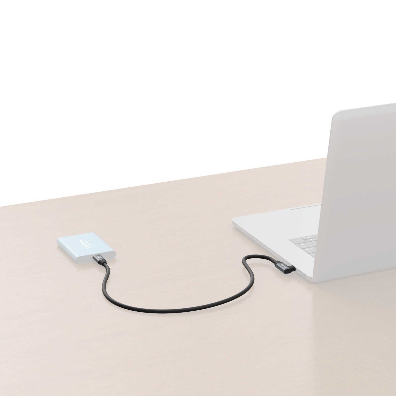 SmallRig USB-C auf USB-C Kabel – 20 Gbit/s – 0,35 m – PD 100 W – DP Alt Mode – Abgewinkelt – Schwarz/Grau