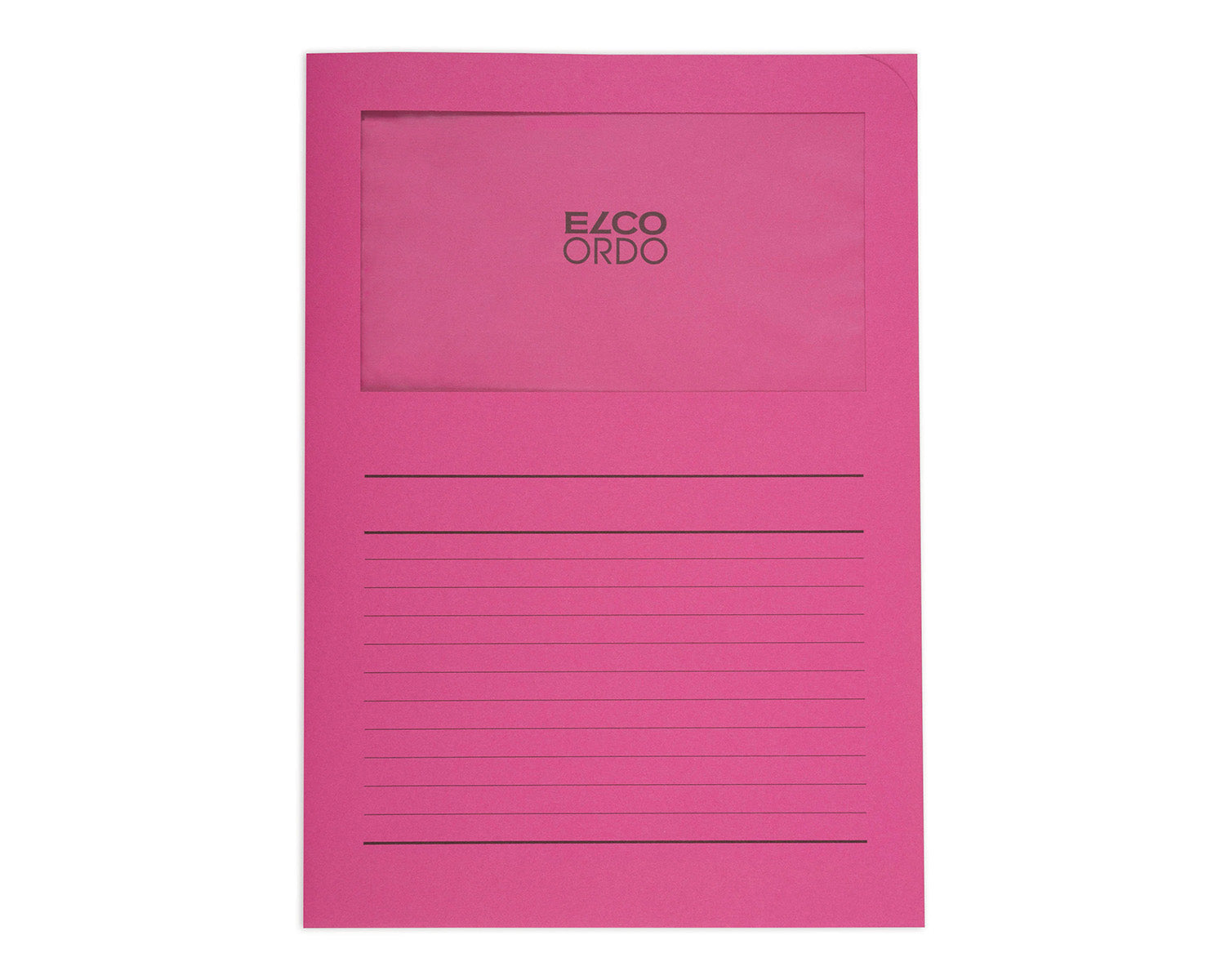 Elco Sichtmappe A4 – Fuchsia, Papier, Sichtfenster, Beschriftungsvordruck, 10er-Pack