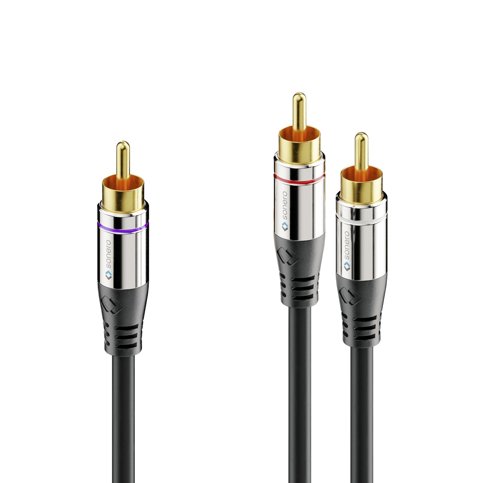 Sonero Cinch-Kabel (2×) – Cinch Stecker–2× Cinch Stecker – 1,5 m, vergoldete Stecker