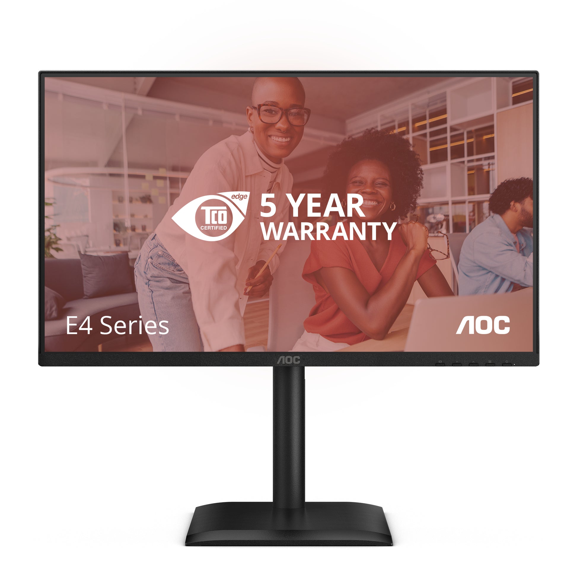 AOC 24E4U – Monitor, 23,8", IPS, 120 Hz, 300 cd/m², USB-Hub, Integrierte Lautsprecher, VESA 100 × 100, Schwarz
