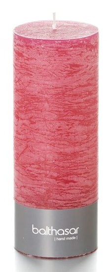Balthasar Zylinderkerze – Ø 7 × 18 cm – Paraffin, Himbeere – ca. 85 h