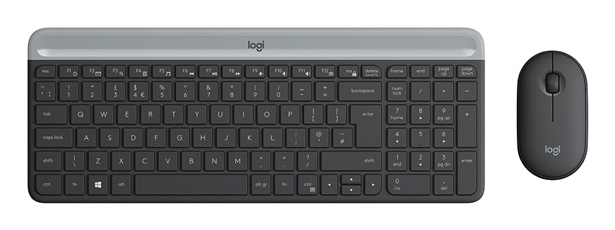 Logitech MK470 Slim – Tastatur, kabellos (2,4 GHz), Dunkelgrau