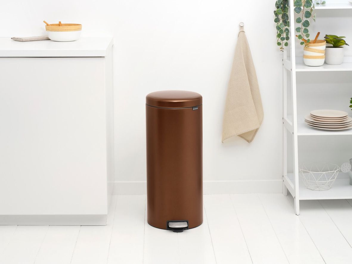 Brabantia NewIcon Treteimer – 30 l – Edelstahl, rund – Bronze – Soft-Close