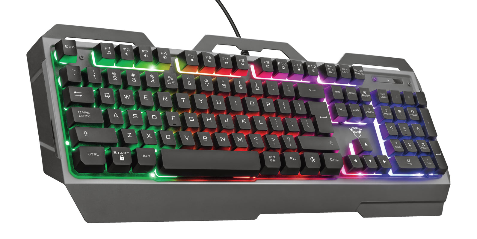 Trust GXT 856 Torac – Gaming-Tastatur – Membran – kabelgebunden – USB-A – QWERTZ (CH) – RGB – schwarz
