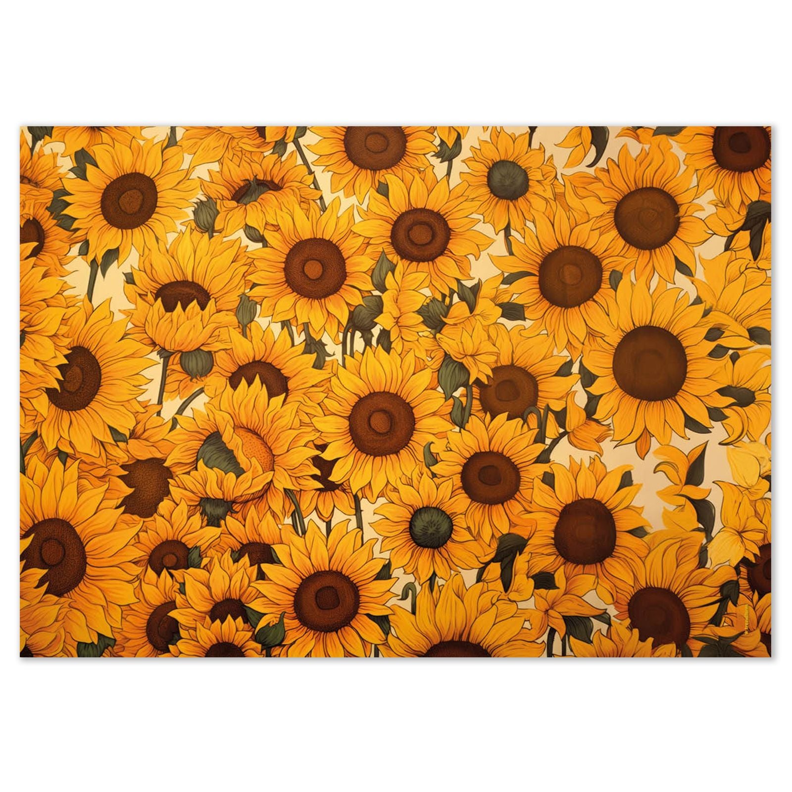 Trendform Tischset – Papier, Sonnenblumen Motiv, 42 × 29,7 cm – 48 Stk.