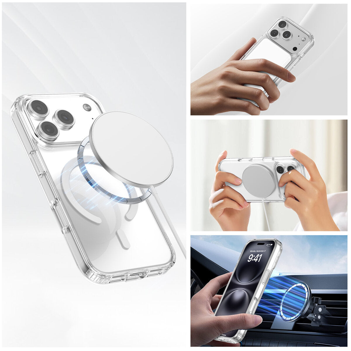 4smarts 3in1 Set Backcover – für Apple iPhone 17 Pro, MagSafe, Glas, Transparent