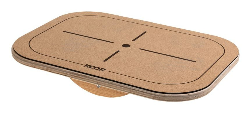 KOOR Balance Board – 50 × 36 cm, bis 110 kg, Kork, braun